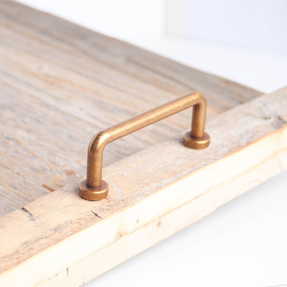 Farmhouse Barn Wood Serving Decorative Tray Handcrafted Rustic 21x12x3 - Picture 8 of 9